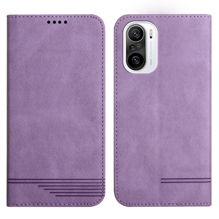 

For Xiaomi Poco F3 Strong Magnetic Leather Case(Purple)