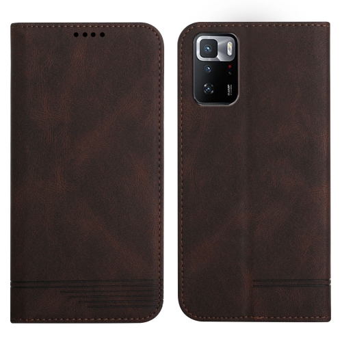 

For Xiaomi Poco X3 GT Strong Magnetic Leather Case(Brown)