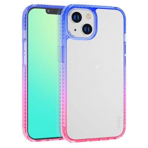 

hoco Rainbow Gradient Skin Feel Phone Case For iPhone 14(Blue Purple)