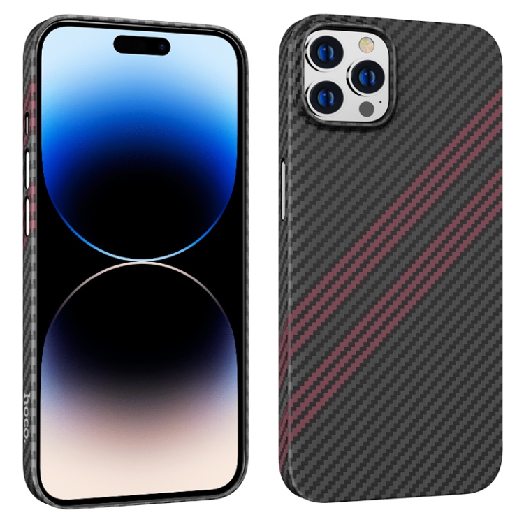 

For iPhone 14 Pro Max hoco Cave Slim PC Phone Case (Black Red)