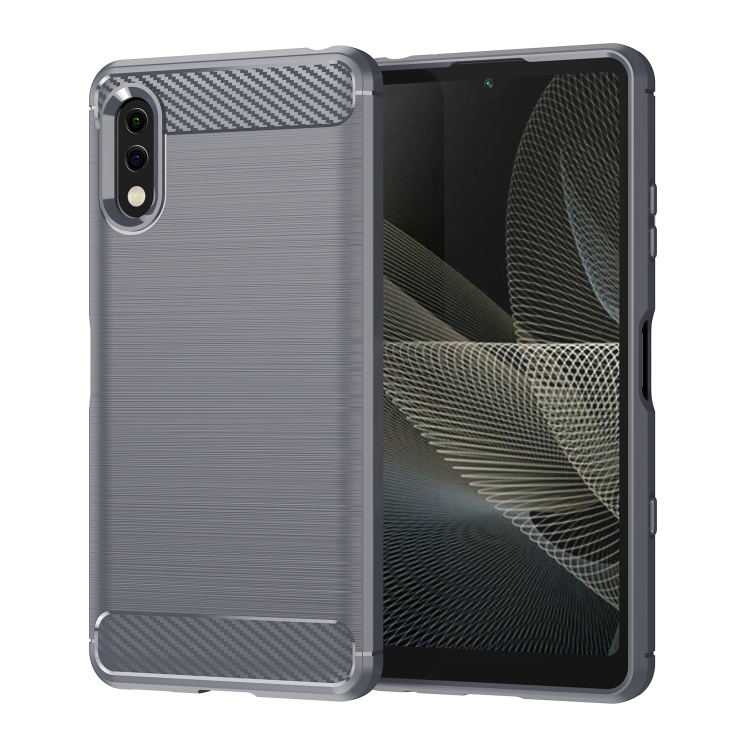 

For Sony Xperia Ace II Brushed Texture Carbon Fiber TPU Phone Case(Grey)