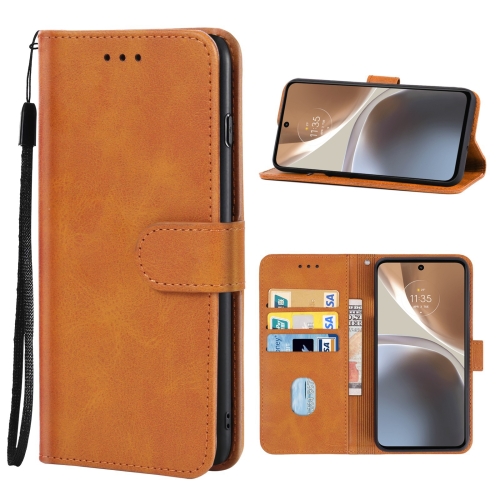For Motorola Moto G32 Leather Phone Case(Brown)