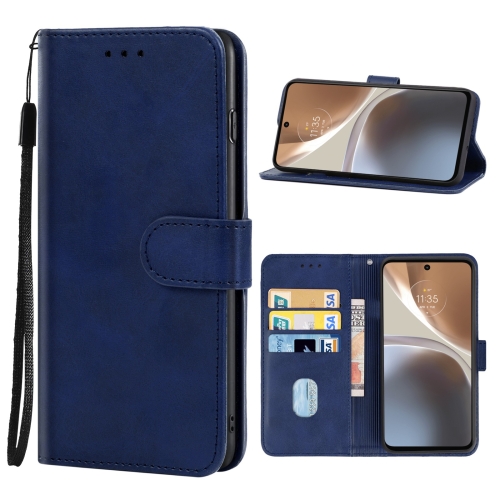 For Motorola Moto G32 Leather Phone Case(Blue)