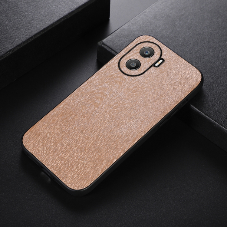 

For Honor X40i Wood Texture PU Phone Case(Gold)