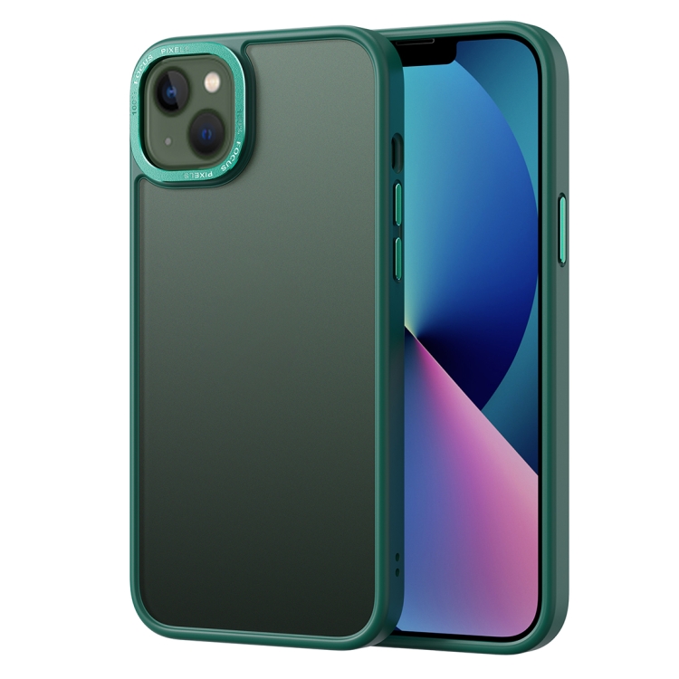 

Gold Version Frosted Back Shockproof Phone Case For iPhone 14 Max(Dark Green)