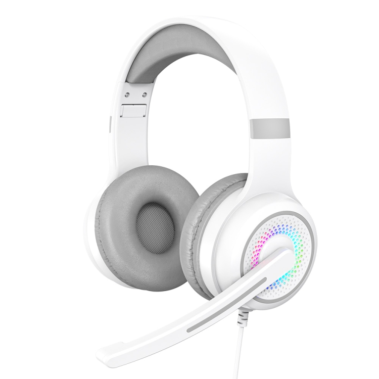 White Good Pc Headphones No Mic Y20 LED Bass Stereo PC Wired