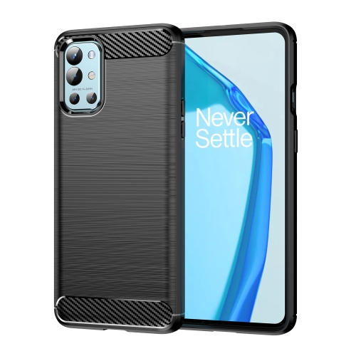 

For OnePlus 9R Brushed Texture Carbon Fiber TPU Phone Case(Black)