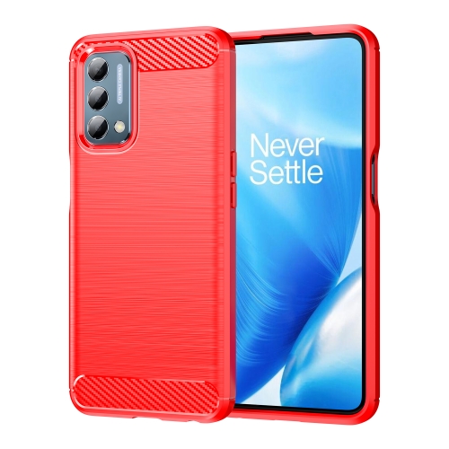 

For OnePlus Nord N200 5G Brushed Texture Carbon Fiber TPU Phone Case(Red)