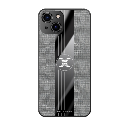 

XINLI Stitching Cloth Texture TPU Phone Case For iPhone 13 mini(Grey)
