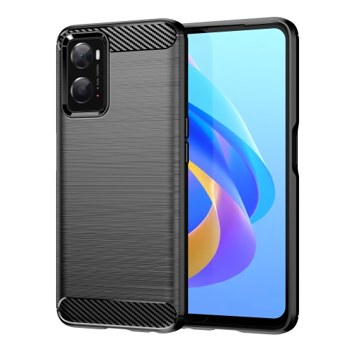 

For OPPO A36 Brushed Texture Carbon Fiber TPU Phone Case(Black)