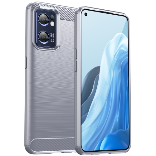 

For OPPO Find X5 Lite Brushed Texture Carbon Fiber TPU Phone Case(Grey)