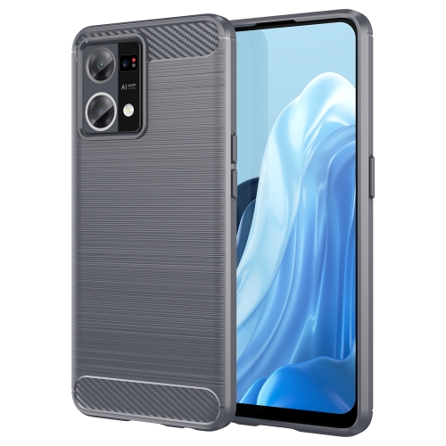 

For OPPO F21 Pro Brushed Texture Carbon Fiber TPU Phone Case(Grey)