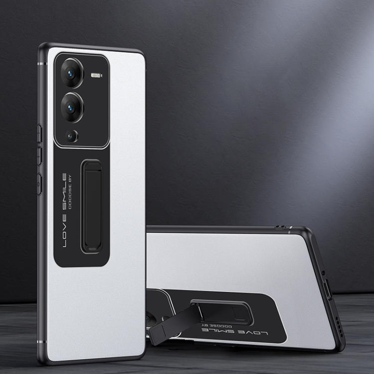 

For vivo S15 Frosted Holder Phone Case(Matte White)