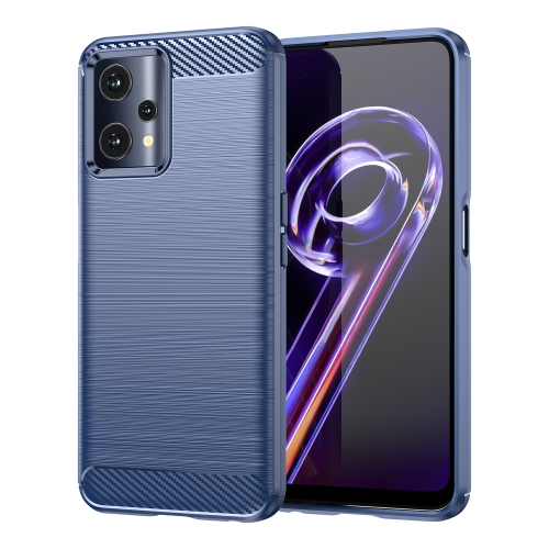 

For Realme 9 Pro Brushed Texture Carbon Fiber TPU Phone Case(Blue)