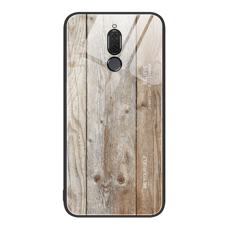

For Huawei Maimang 6 Wood Grain Glass Protective Case(Grey)