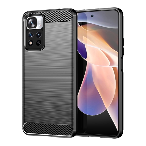 

For Xiaomi Poco X4 NFC 5G Brushed Texture Carbon Fiber TPU Phone Case(Black)