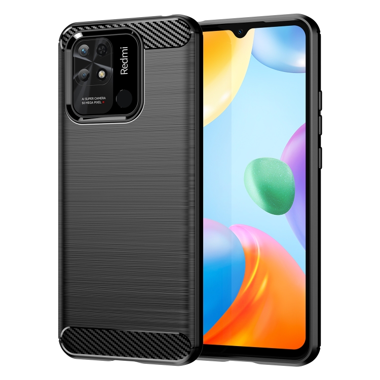 

For Xiaomi Poco C40 Brushed Texture Carbon Fiber TPU Phone Case(Black)