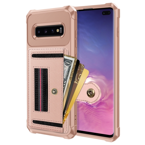 

For Samsung Galaxy S10 ZM06 Card Bag TPU + Leather Phone Case(Pink)