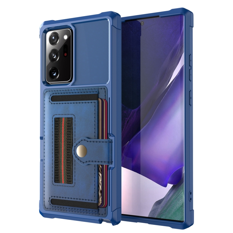 

For Samsung Galaxy Note20 ZM06 Card Bag TPU + Leather Phone Case(Blue)