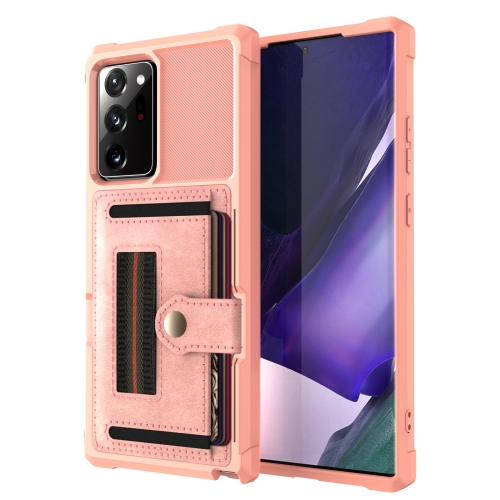

For Samsung Galaxy Note20 Ultra ZM06 Card Bag TPU + Leather Phone Case(Pink)