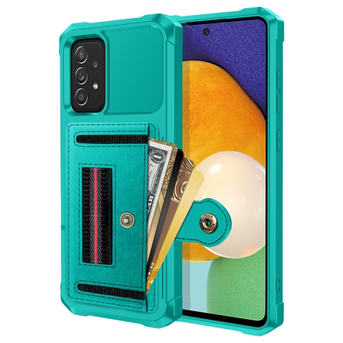 

For Samsung Galaxy A33 5G ZM06 Card Bag TPU + Leather Phone Case(Cyan)