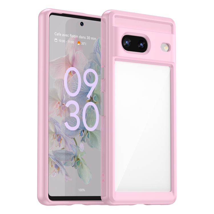 

For Google Pixel 7 5G Colorful Series Acrylic + TPU Phone Case(Pink)