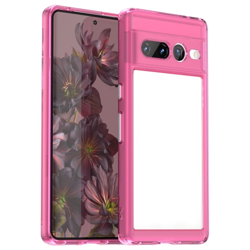 

For Google Pixel 7 Pro 5G Colorful Series Acrylic + TPU Phone Case(Transparent Pink)