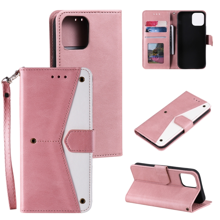 

Stitching Calf Texture Leather Case For iPhone 14(Rose Gold)