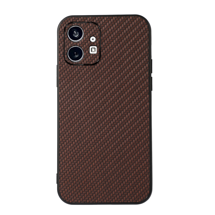 

For Nothing Phone 1 Carbon Fiber Texture PU Phone Case(Brown)