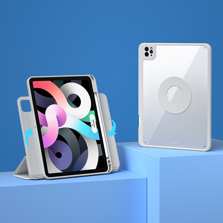 

Magnetic Rotating Clear Back Smart Tablet Case For iPad 10.2 2019 / 2020 / 2021(Starry Grey)