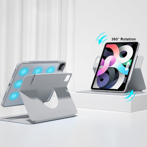 

Front Stand Rotating Clear Back Smart Tablet Case For iPad 10.2 2019 / 2020 / 2021(Starry Grey)