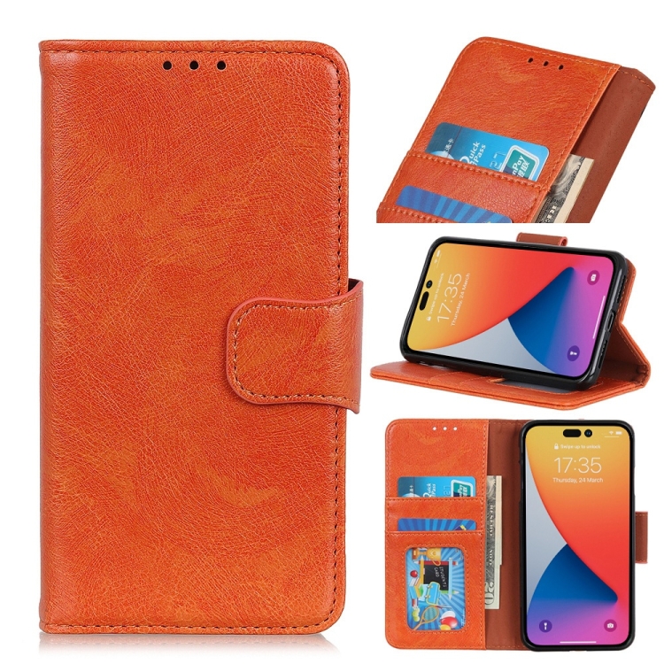 

Nappa Texture Leather Case For iPhone 14 Pro(Orange)