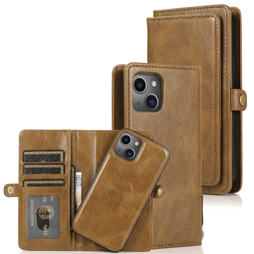 

For iPhone 14 Pro Strong Magnetic Detachable Leather Case(Brown)