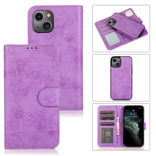 

For iPhone 14 Plus 2 in 1 Detachable Leather Case (Purple)