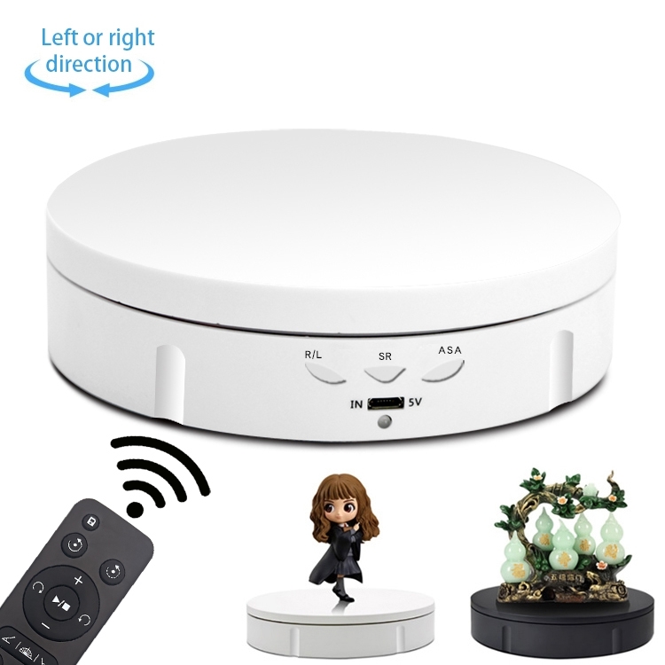 

14.6cm Remote USB Electric Rotating Turntable Display Stand, Load: 10kg(White)