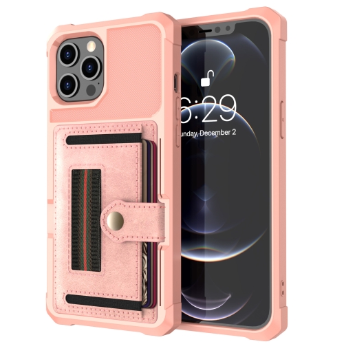 

ZM06 Card Bag TPU + Leather Phone Case For iPhone 12 Pro(Pink)