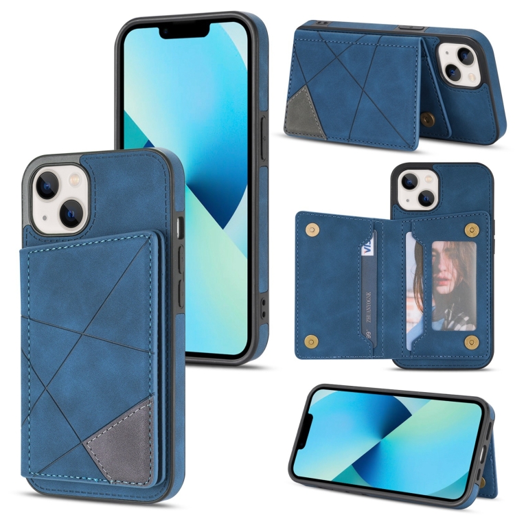

Line Card Holder Phone Case For iPhone 14(Blue)