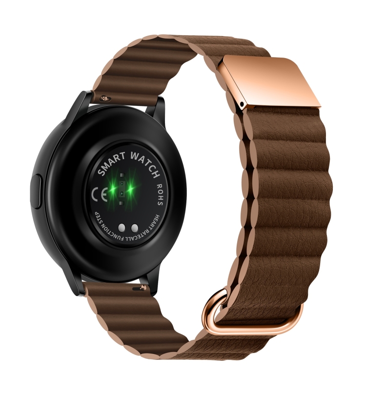 

For Samsung Galaxy Watch3 45mm 20mm Magnetic Buckle Leather Watch Band(Brown)