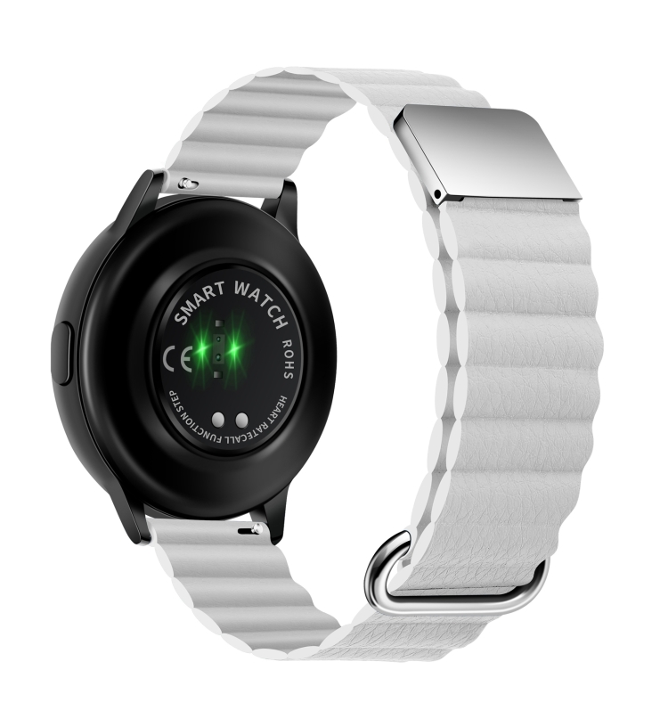 

For Samsung Galaxy Watch3 45mm 22mm Magnetic Buckle Leather Watch Band(White)