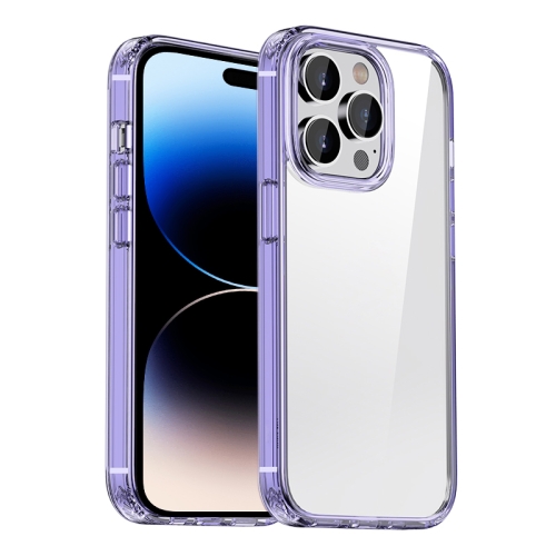 iPAKY Shockproof PC + TPU Protective Phone Case For iPhone 14 Pro Max(Transparent Purple)