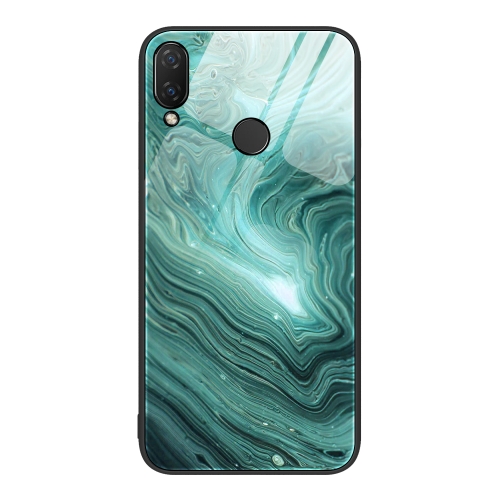 

For Huawei Nova 3i Marble Pattern Glass Protective Phone Case(Water Waves)