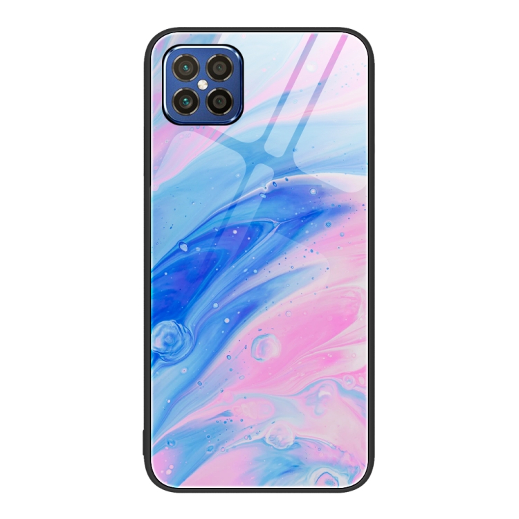 

For Huawei Nova 8 SE Marble Pattern Glass Protective Phone Case(Pink)