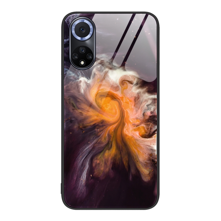 

For Huawei Nova 9 Marble Pattern Glass Protective Phone Case(Typhoon)