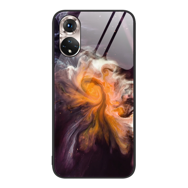 

For Honor 50 Marble Pattern Glass Protective Phone Case(Typhoon)