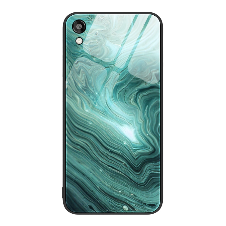 

For Honor Play 3e Marble Pattern Glass Protective Phone Case(Water Waves)