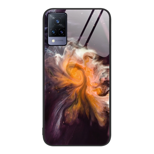 

For vivo S9 Marble Pattern Glass Protective Phone Case(Typhoon)