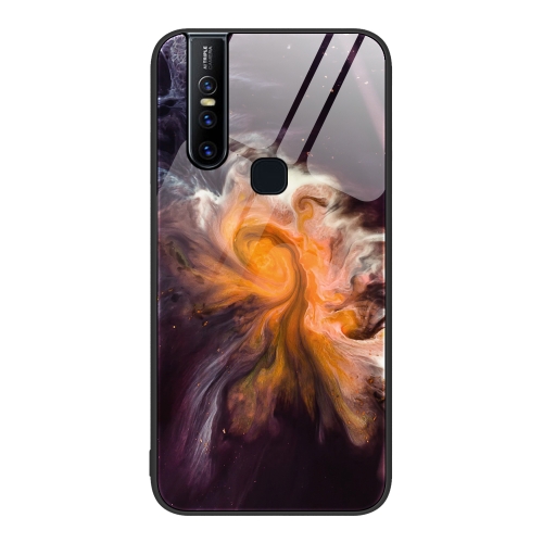 

For vivo V15 Marble Pattern Glass Protective Phone Case(Typhoon)