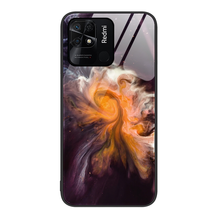 

For Xiaomi Redmi 10C Marble Pattern Glass Protective Phone Case(Typhoon)