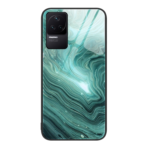 

For Xiaomi Redmi K50 Pro Marble Pattern Glass Protective Phone Case(Water Waves)