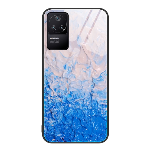 

For Xiaomi Redmi K50 Marble Pattern Glass Protective Phone Case(Ocean Waves)